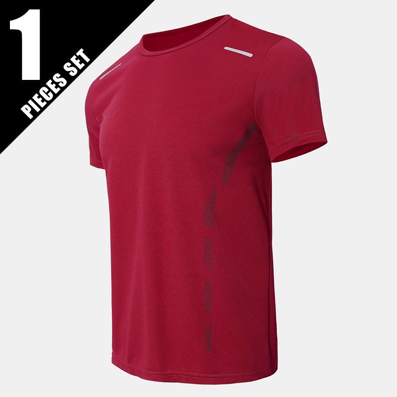 Men's Quick-Dry Solid Color Short-Sleeve T-Shirt for Running, Hiking, and Casual Wear