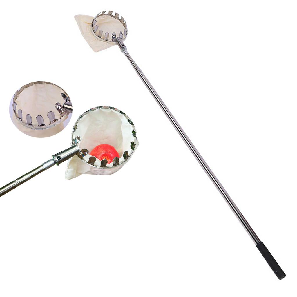 1,5 M din oțel inoxidabil culegător de fructe cu sac telescopic culegător de fructe instrument de cules pentru recolta grădină curte livadă lucru
