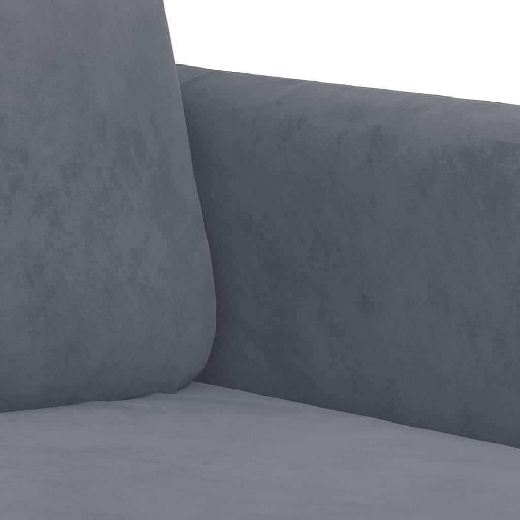 2 Piece Sofa Set In Dark Grey Velvet