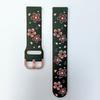 Universal 20mm Width Flower Engraved Watchband For Samsung Galaxy watch 7 6 4 5 Strap Huami Amazfit Active GTS 4 Mini 3 Pro GTR 2e Silicone Bracelet