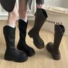 Thick-soled Long Tube Tall Boots Women's Summer 2025 New Autumn Brown Maillard Western Cowboy Thin Boots Knight Boots