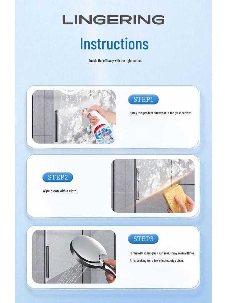 Bathroom Stain Remover: Powerful, Fast-Acting, No-Residue Glass & Mirror Cleaner