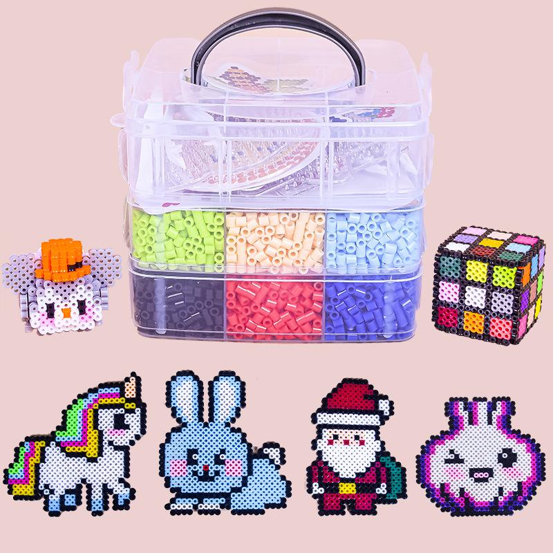 5mm Hama Bead Multi-layer Set with 3D Cartoon Puzzle Puzzle for Adult and Children's Toys, Perfect Gift Beads Set