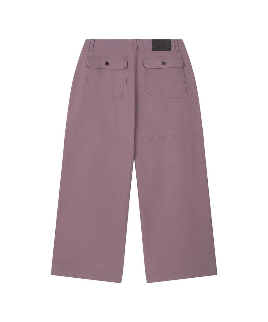 Lotaib Double-Cut Cotton Pants - Purple