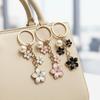 1Pcs Lovely Flower Keychain Sweet Solid Color Three Cherry Blossom Pendant Key Ring For Women Handbag Decor