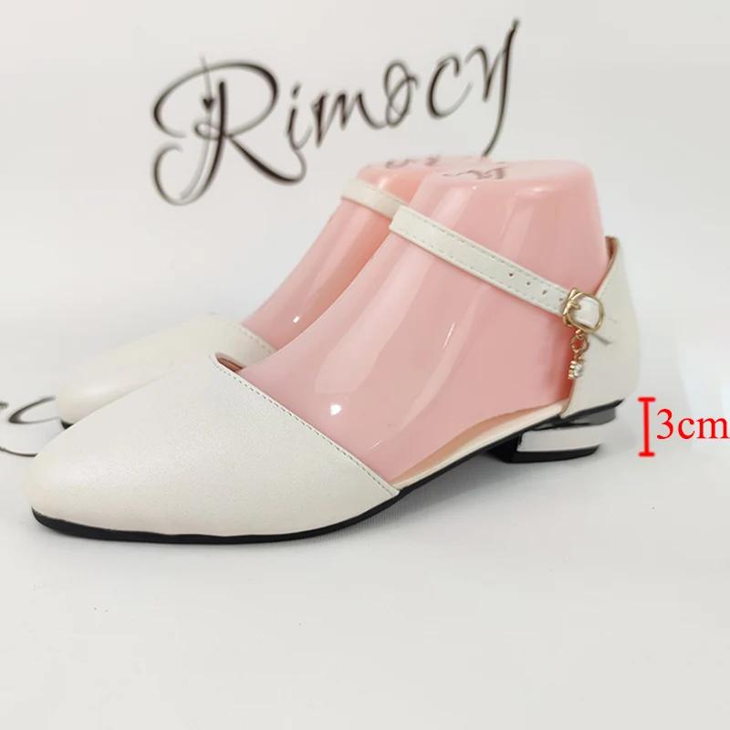 Fashion Comfortable Square Heels Office Ladies Working Shoes Soft Pu Leather Low Heel Pumps Women Ankle Strap Classic Black Shoes Woman
