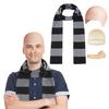 Bald Hat Set for Man Adults Bald Caps Black Gray Striped Scarf False Nose Gru Costume Set