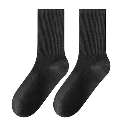 Mian Shisan Men's Crew Socks - Antibacterial Odor-Resistant Solid Color
