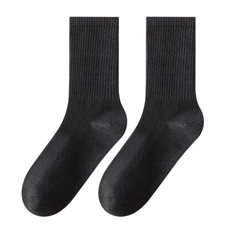 Mian Shisan Men's Crew Socks - Antibacterial Odor-Resistant Solid Color
