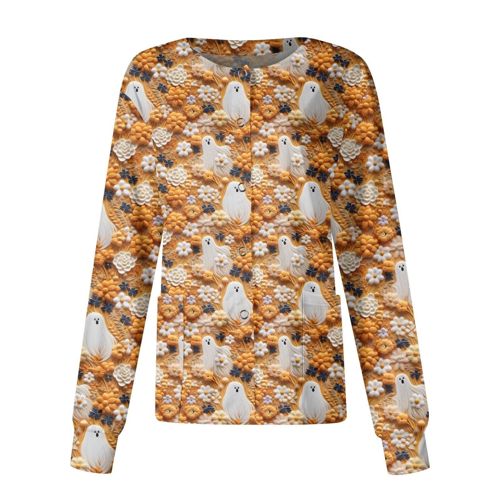 

Женский однобортный защитный комбинезон с длинным рукавом и карманом, рабочий воротник-стойка, кардиган, куртка, топ XXXXL жёлтый