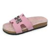 Summer H slippers soft-soled integrated loafers one-word slippers European and American large size one-pedal women's versatile shoes
