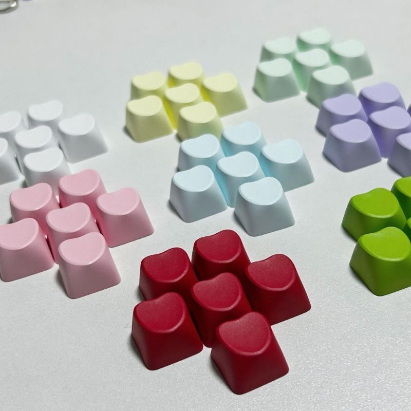 10PCS Heart Shape Keycaps 1U Layout Ergonomic PBT Construction for Mechanical Keyboards