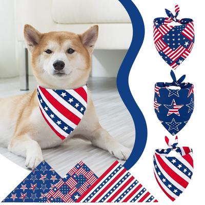 Independence Day Dog Bandana Adjustable Holiday Party Birthday Pet Independence Day Bandana Cat Scarf