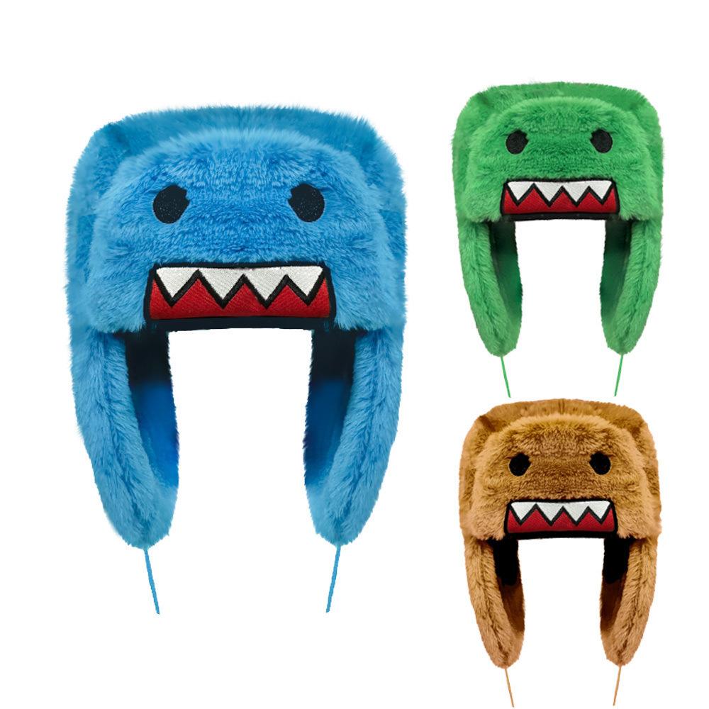 Domo-kun Head Hat Plush Toys Movie DOMO Toy Fans for Kids Halloween Gifts Cute Doll Game Fans Kids Birthday Xmas Gift Home Dec