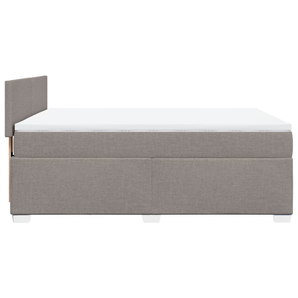 Box Spring Bed with Mattress Taupe 140 x 200 cm Fabric