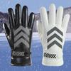 Warm Gloves for Men's Autumn and Winter Plus Velvet Reflective Strip Gloves Patrol Plus Velvet Thickened Duty Command Pu Gloves
