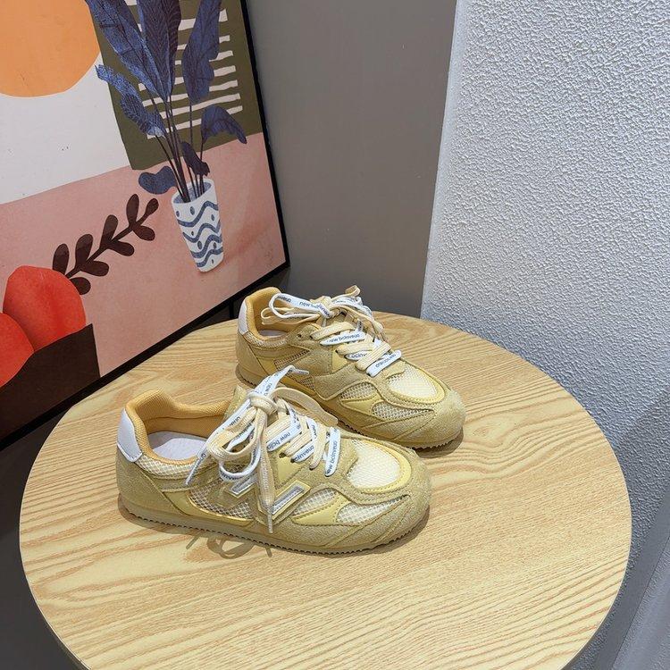 Super Soft-soled Leather Mesh Inner Height Increase German Training Shoes Women's 2025 Spring and Summer Pairs of Shoelaces Show Feet Small Sports 