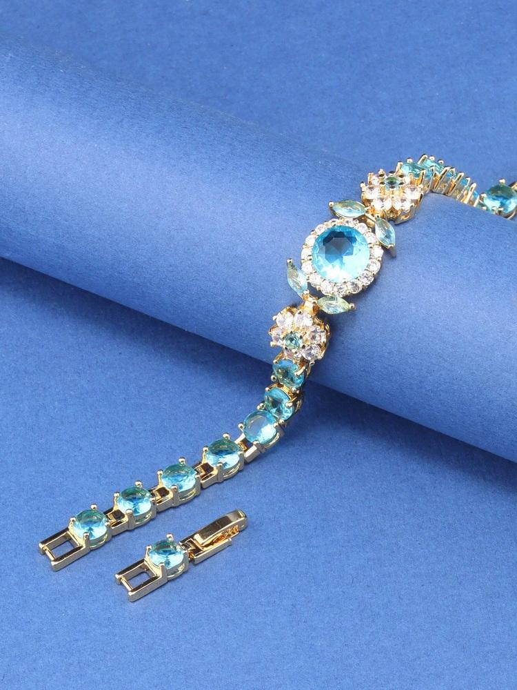 10-Colors   Dubai Bridal Jewelry Accessories Top Quality Red Garnet Wedding Italy Chain Link Bracelet For Women Gift