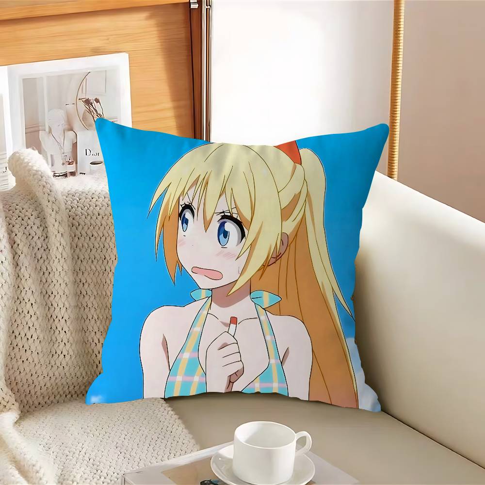 Аниме Nisekoi-I Наволочка Съемная Моющаяся Наволочка для Подушки – Мягкий Лен для Всех Сезонов 12x12Inch