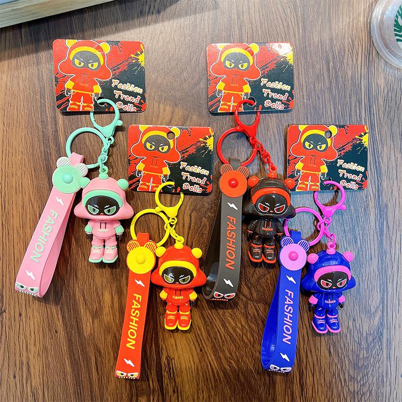 Trendy Cartoon Kid Keychain PVC Pendant for Backpack