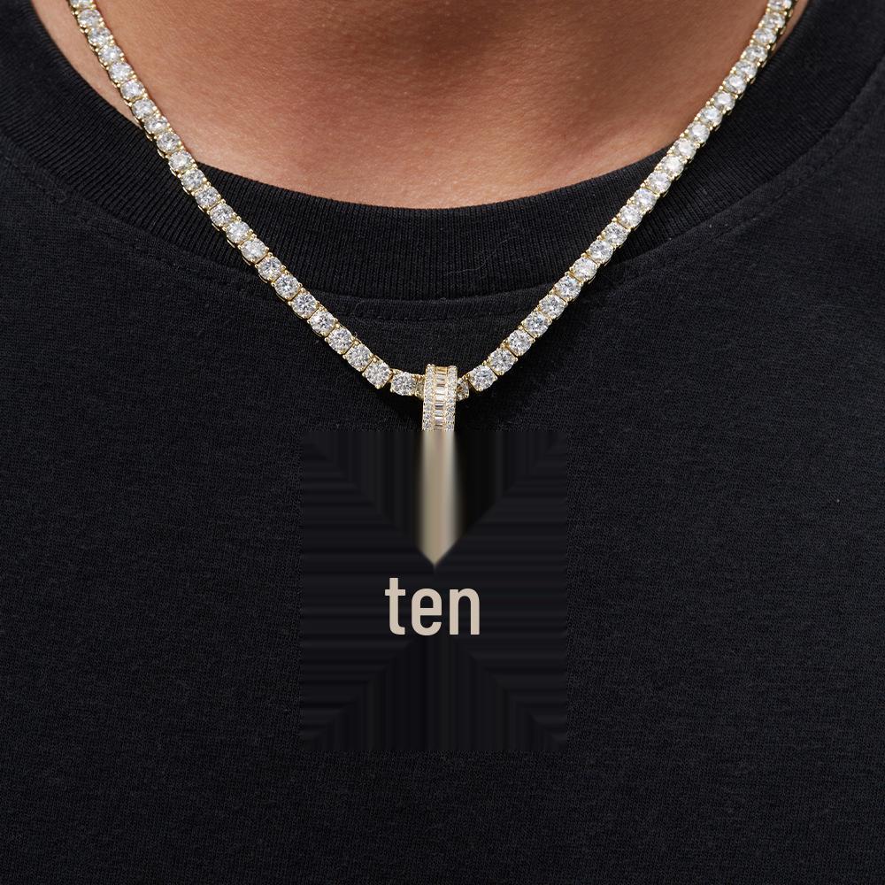 European Sterling Silver Moissanite Cross Pendant