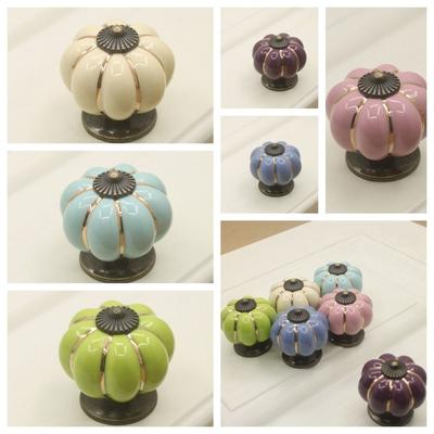 Single Hole Ceramic Pumpkin Handle Leopard Pattern Door Pull Handles Cabinet Knob  Wine Cabinet