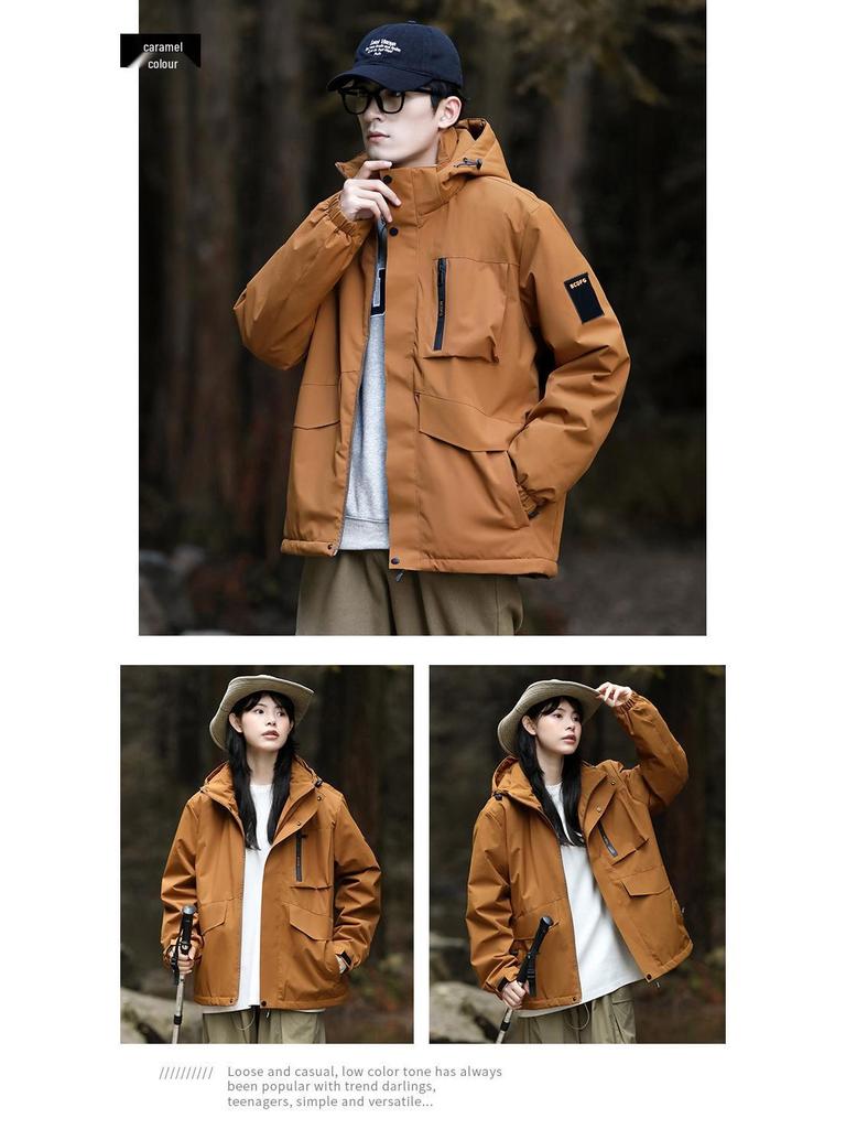 Men's Trendy Autumn Windbreaker: Stylish, Three-Proof, Warm Workwear and Casual Cotton Jacket for Couples