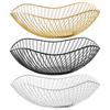 Fruit Basket Nordic Style Exquisite Workmanship Smooth Brim Wavy Wire Bread Vegetable Storage Bowls Kitchen
