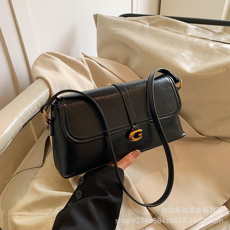 Premium texture fashionable versatile small bag women's 2025 new trendy temperament underarm bag retro shoulder baguette small bag