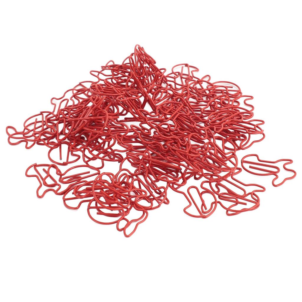 100pcs Paper Clips Prevent Slip Cute Shaped Decorative Bookmark Metal Paperclips for School