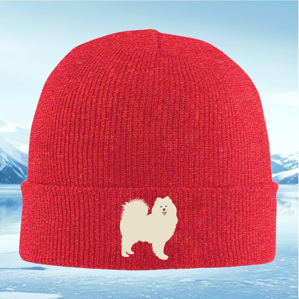 

Fluffy happy dog smiling out side Men Women Unisex Knitted Hat Beanie Pullover Cap Winter Thermal Warm Christmas Outdoor Cycling