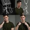 Stylish Silver Muscle Man Pendant Necklace For Men In Trendy Korean Fashion Design