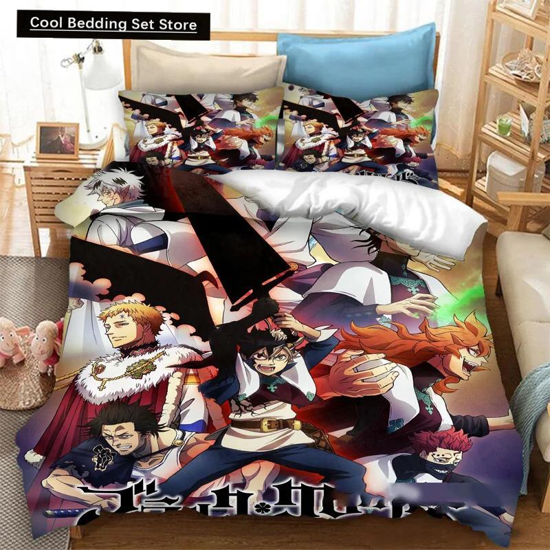 Anime Black Clover Asta 2_3 st Sängkläder Set Påslakan Sovrum Täcke Överdrag Enkel Tvilling King _Storlek Täcke Överdrag Hemtextilier