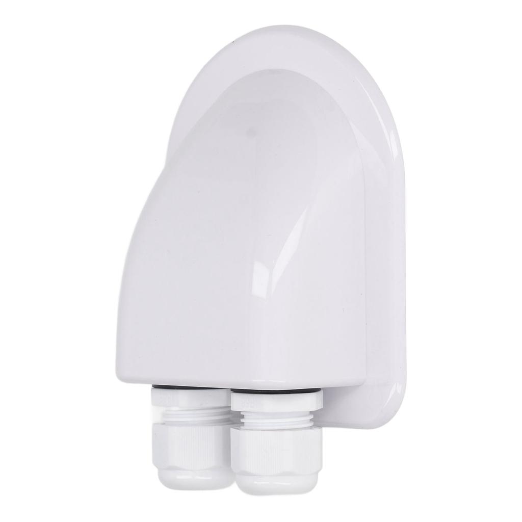 ABS Cable Junction Box Waterproof Solar Panel Double Wire Cable Entry Gland Box for External Power Wiring White