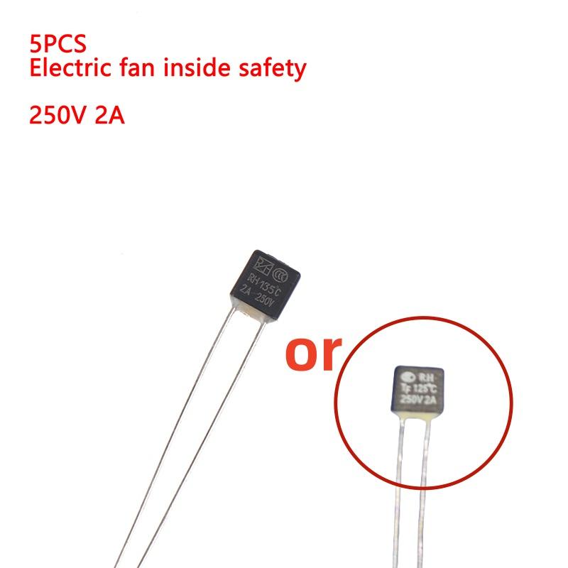 

Innovative 5Pcs Thermal Fuse 2A135 Degrees Electric Fan Internal Safety Motor Temperature Safety Temperature Protector