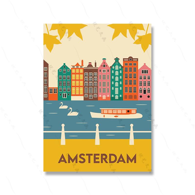 Famous City Abstract Landscape Wall Art Poster Print London Sydney Tokyo Atlanta Canvas Picture Living Bed Room Mural Home Deocr