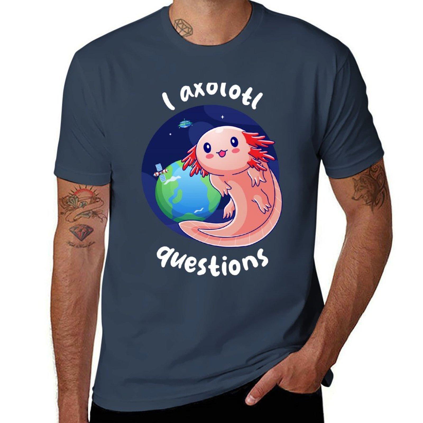 I axolotl questions cream (on dark colors) TShirt Big and Tall Short Sleeve Tee S
