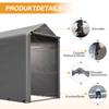 Bike Garage 187x100x160 Cm Black Steel Frame Powder-Coated Weatherproof Tent with PE Tarp Dark Grey for Bicycle & Garden Tools