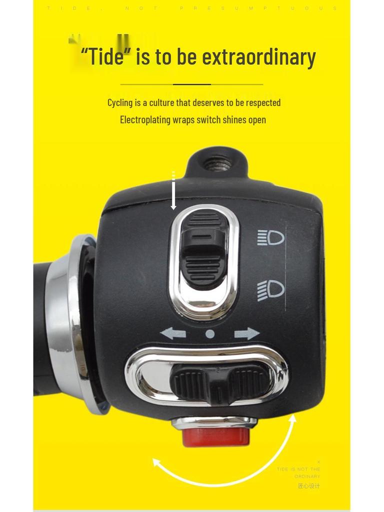 Electric Vehicle Handlebar Combination Switch with Twist Grip, Horn, Start, Headlight & Turn Signal Functions