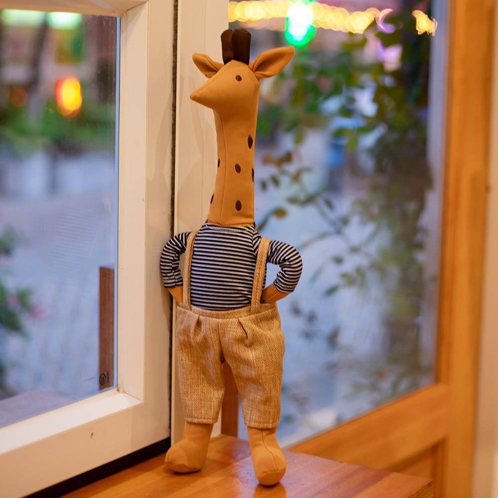 Giraffe Suspender Trousers Plush Toy Stuffed Animal Doll Decoration 40cm Gift