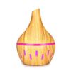 300ml Wood Grain Flat Mouth Humidifier with Touch Night Light - USB Mini Aromatherapy and Desktop Companion