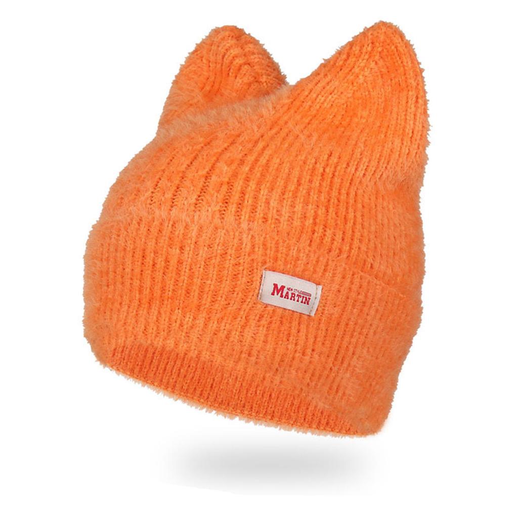 Y2K Crochet Hat for Women Winter Warm Beanie Cap Cute Cat Ear Hat for Teens Adult Cold Weather Windproof Hat Headdress