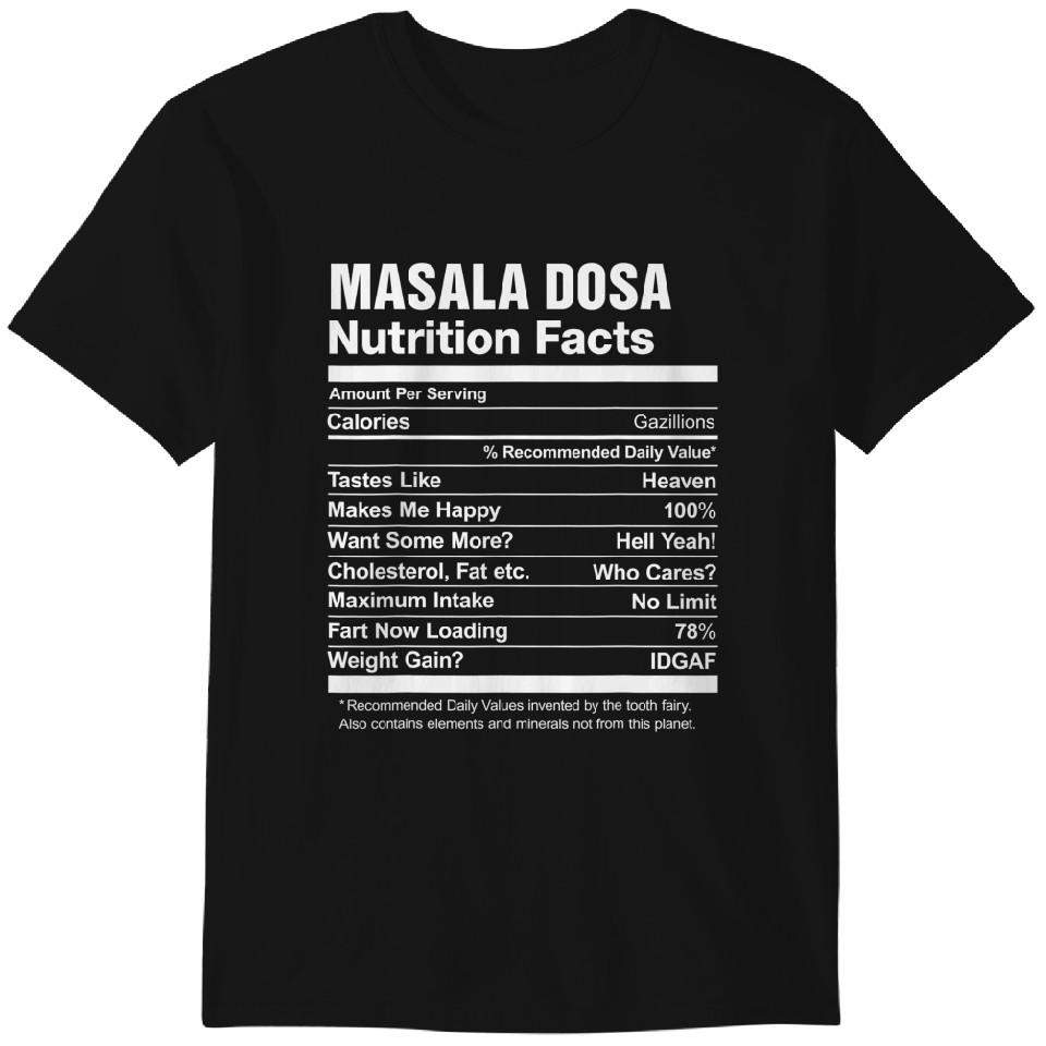 

Масала Доса Факты о питании Забавная футболка Классическая футболка 4XL