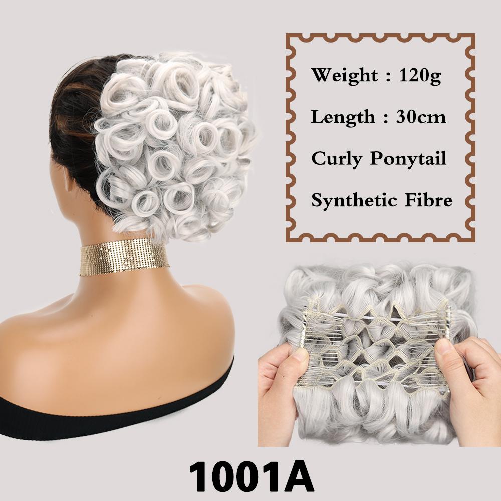 Synthetic Combs Messy Bun Hair Piece Curly Dish Hair Extension Thick Chignon Hairpiece Clip In Ponytail Scrunchies Hair Pieces For Women Wear