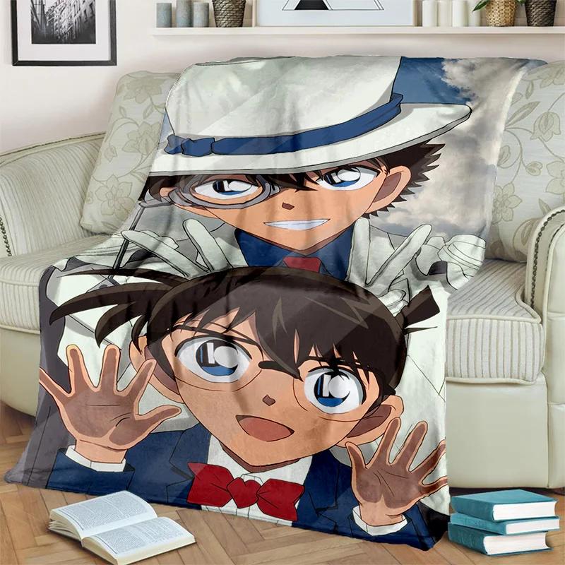 3D Dívčí Detektiv Conan Anime Kreslená HDdeka, Měkká přehozová deka pro Domácí Ložnici Postel Pohovku Piknik Cestování Kancelář Krycí deka Děti