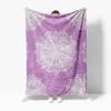 Purple Mandala Pattern Fleece Blanket Throw Soft Cozy Bed Sofa Decorative Throw Blanket Gift