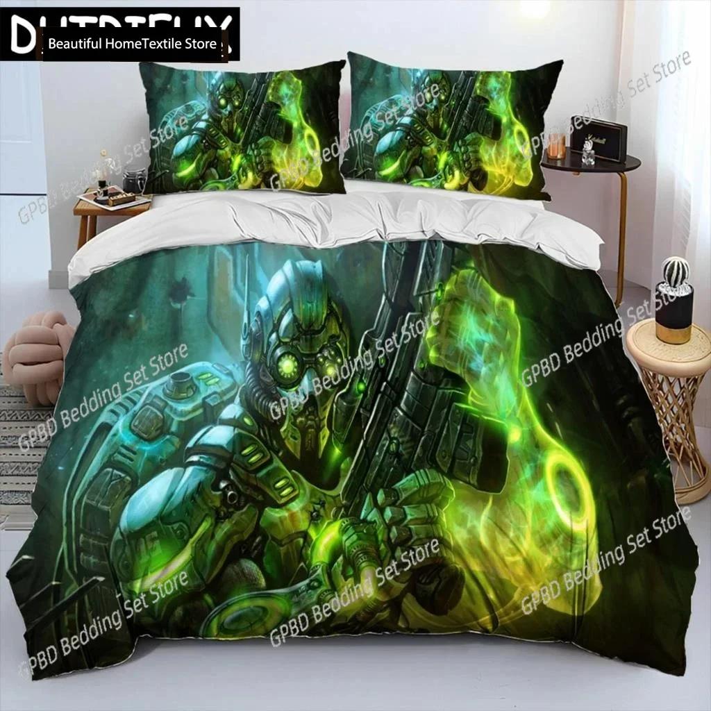 StarCraft Game Gamer PC Bedding Set Boys Girls Twin Queen Size Duvet Cover Pillowcase Bed Boys Adult Fashion Home Textileextile