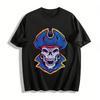 Vintage Pirate Skull Print Cool Street Style Casual Crew Neck T-Shirt Pure Cotton T-shirt