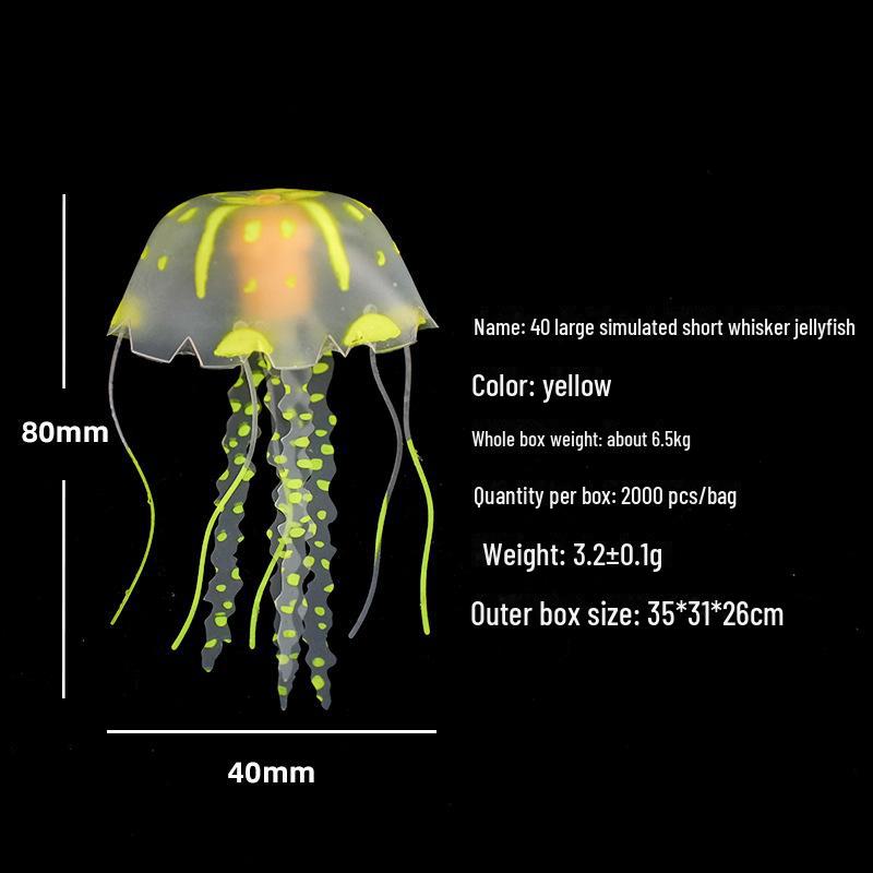 Mini Luminous Silicone Jellyfish for Aquarium Decoration
