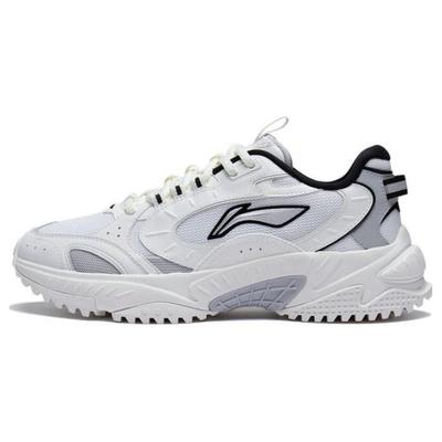 Li Ning Star Wind Moda Versátil Antideslizante Resistente al Desgaste Transpirable Zapatillas Casuales Deportivas de Caña Baja para Hombre Blanco Negro AGCT149-2
